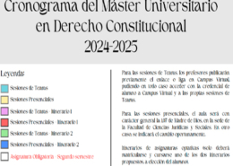 Horario y Calendario del Máster Universitario de Derecho Constitucional