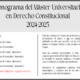 Horario y Calendario del Máster Universitario de Derecho Constitucional